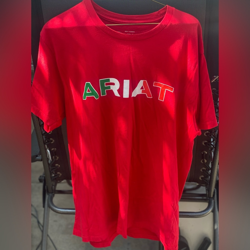 Ariat Red T-Shirt with Multicolor Logo